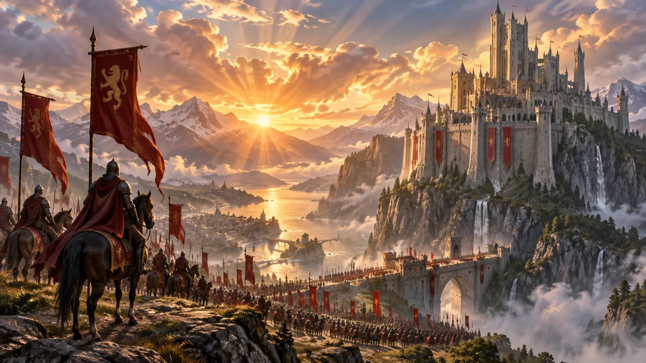Cover art for Kingdom Rising, an AI Cinematic example