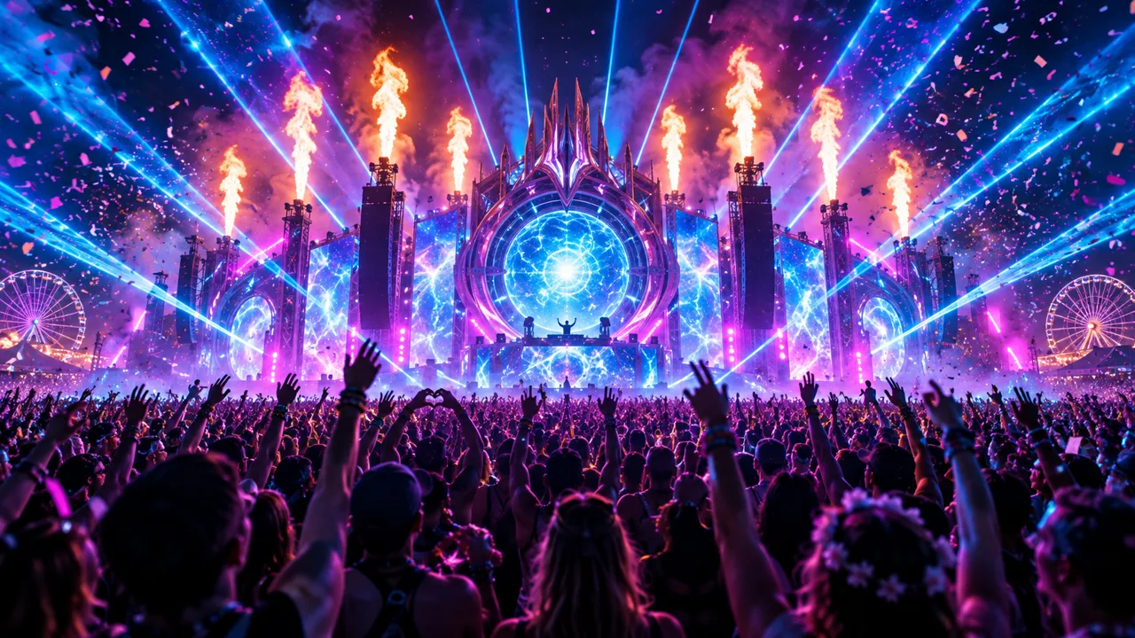 Cover art for We Become The Fire, an AI EDM example